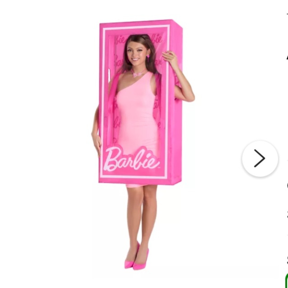 Barbie One-Shoulder Doll Box Costume - Bright Pink